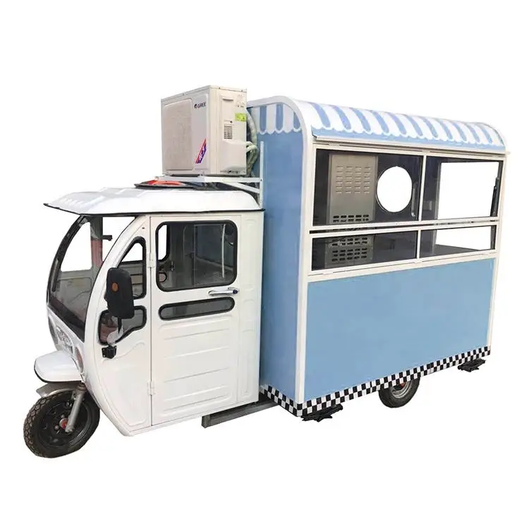 Wholesale Price Electric Mobile Food Truck Mobile Ice Cream Food Truck Trailer Crepe Electric Tricycle Food Cart For Sale