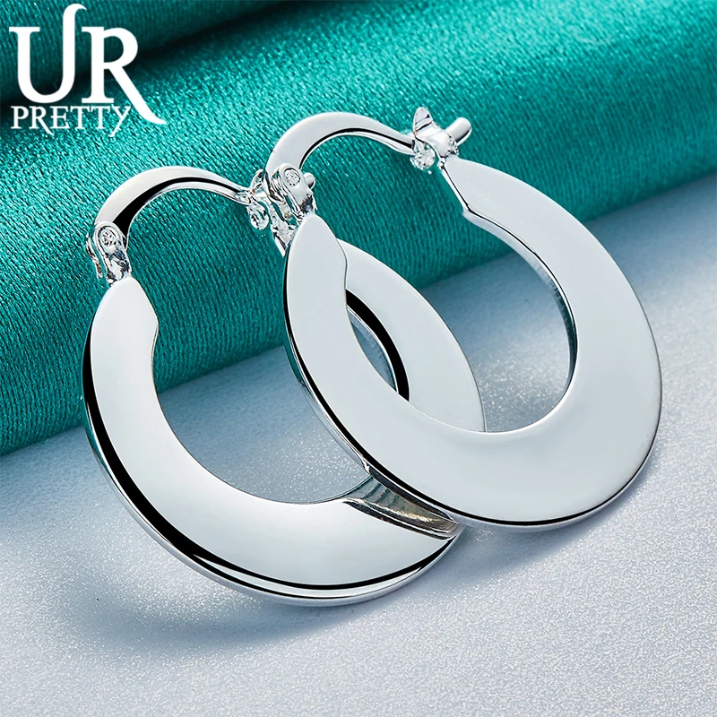 UPRETTY New 925 Sterling Silver High Quality Circular Earring For Women Lady Party Wedding Engagement Charm Jewelry Gift