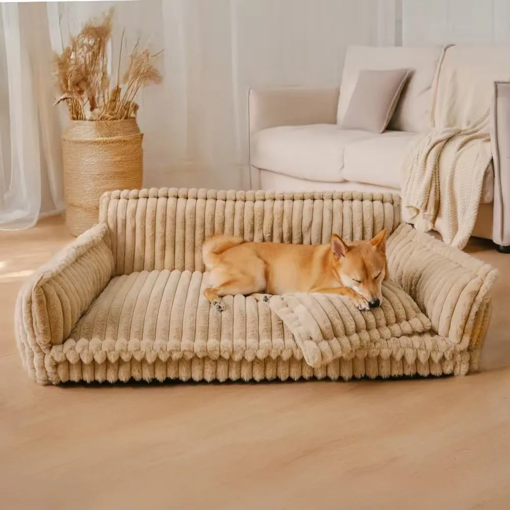 

Wholesale Orthopedic Pet Puppy Calming Couch Bed Small Mat Removable Soft Bed Dog Sofa