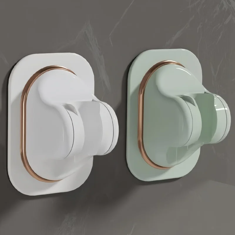 Shower head holder, minimalist luxury style, self-adhesive and drill-free, made of ABS material, multi-directional adjustable.