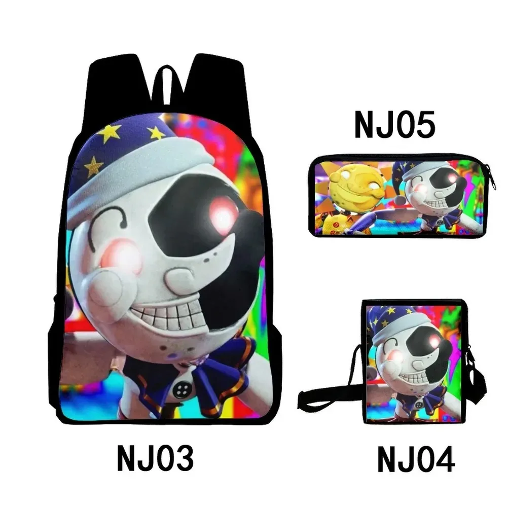 

FNAF Moondrop 3D Printing Backpack, Student School Backpacks, Laptop Backpack, Tilt Shoulder Bag, Pencil Case, Harajuku, 3Pcs