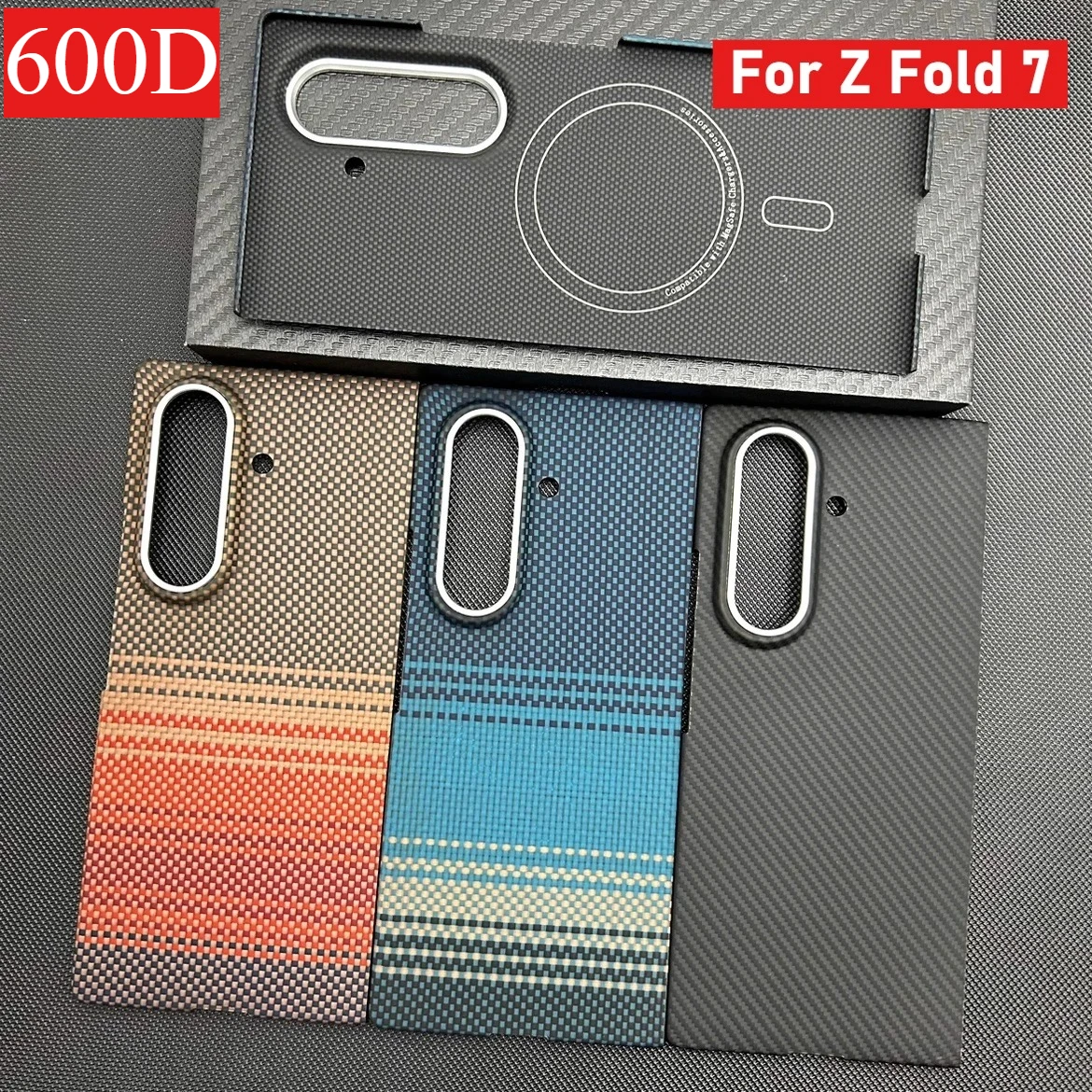 600D Ultra Thin Genuine Carbon Fiber for Magsafe Phone Case for Samsung Galaxy Z Fold 7 6 Wireless Charger Hard Protection Cover