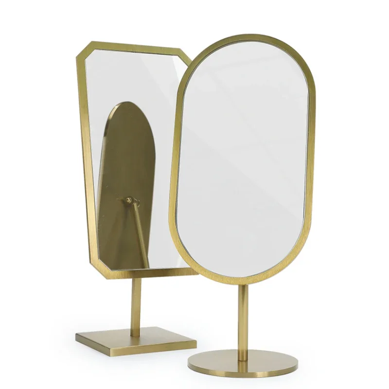 Jewelry store counter dedicated mirror, home desktop metal display mirror, 180 degree flip dressing and makeup mirror