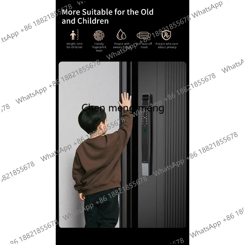 Electronic Smart Door Lock 3D Face Palm Vein Password Key Fingerprint Aluminum Sliding Door Waterproof Outdoor - view 4