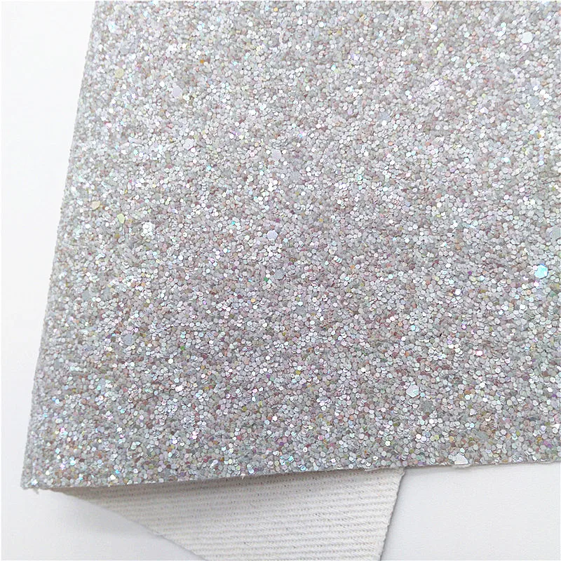 Grigio grosso Glitter pelle leopardo stampato tessuto Glitter coccodrillo pelle sintetica fogli di vinile per archi fai da te 21x29CM Q970