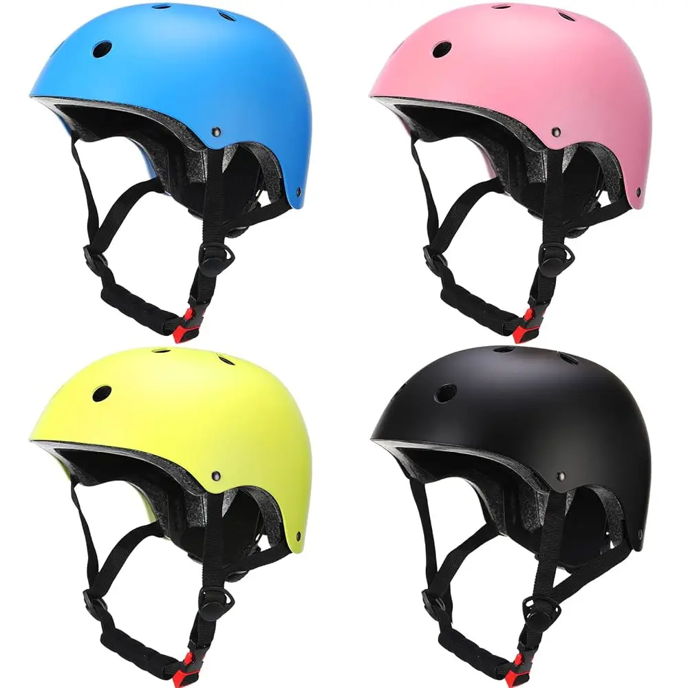 

4 Pack Kids Helmets Cpsc Certified Toddler Bike Helmet Ages 3-8 Adjustable Children Training Headwear for Boys Girls Skatebo