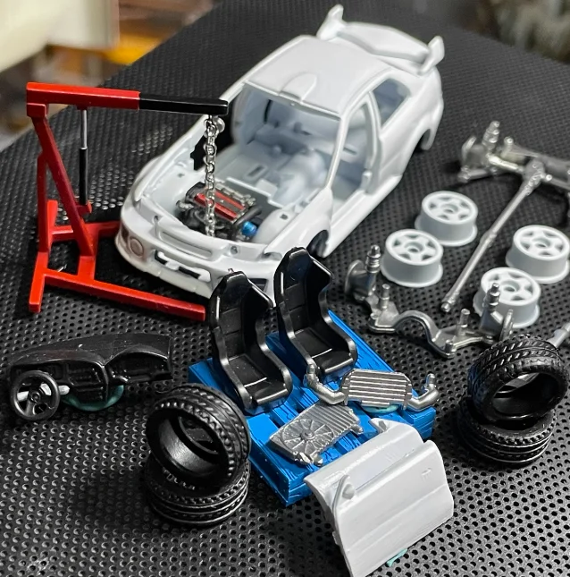 

1:64 Car repair scene accessories model hanging frame model