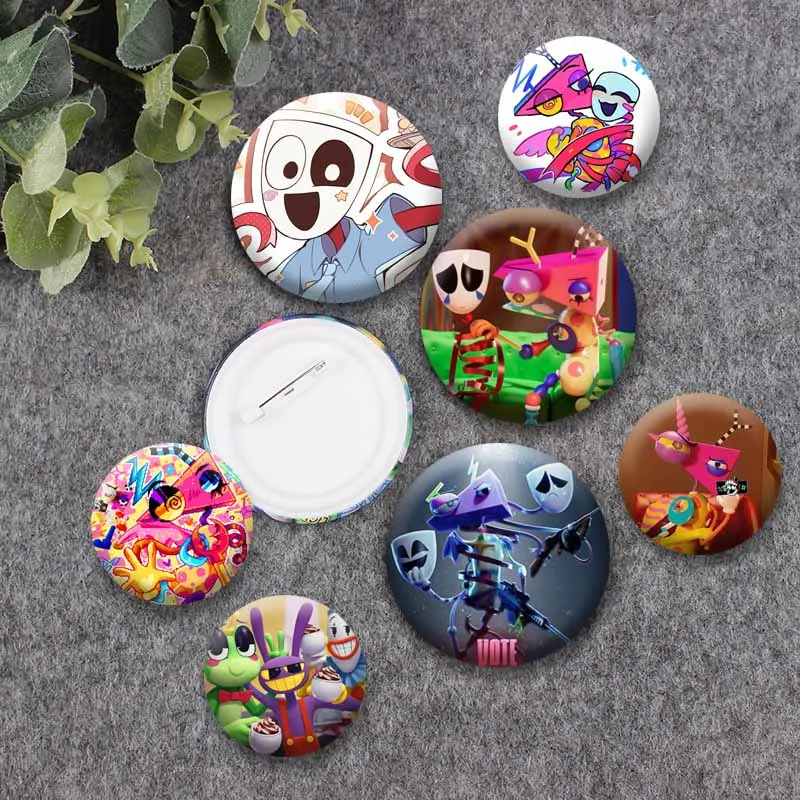 

Funny Anime Figure Ragatha Gangle Zooble Brooch Cartoon Round Badge Cute Lapel Pin Backpack Shoes Decoration Jewelry Accessories