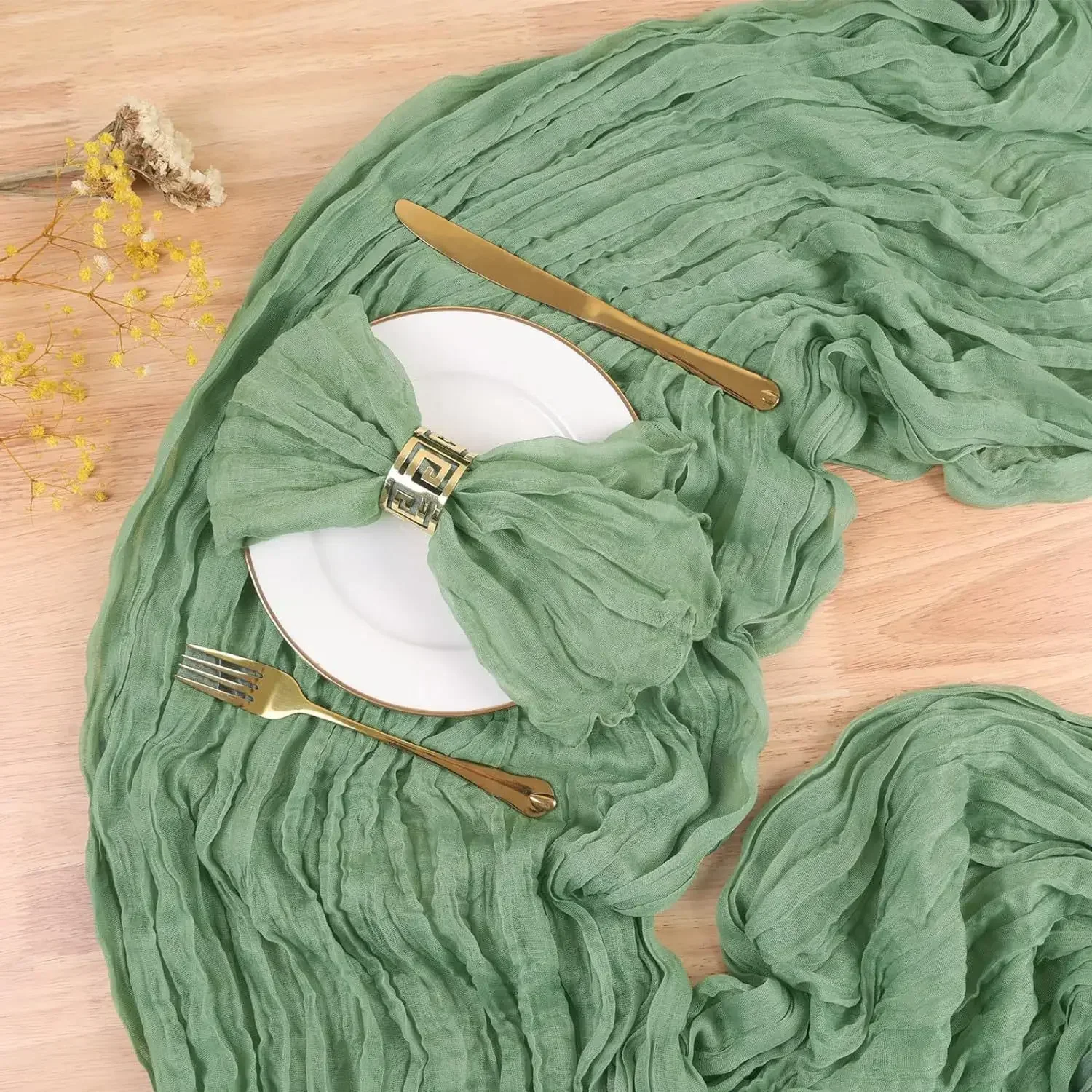 مفرش طاولة من القماش القطني بوهو لحفلات الزفاف/ديكور عيد الأم، غطاء طاولة طعام شاش رومانسي لديكور المنزل وحفلات أعياد الميلاد #4