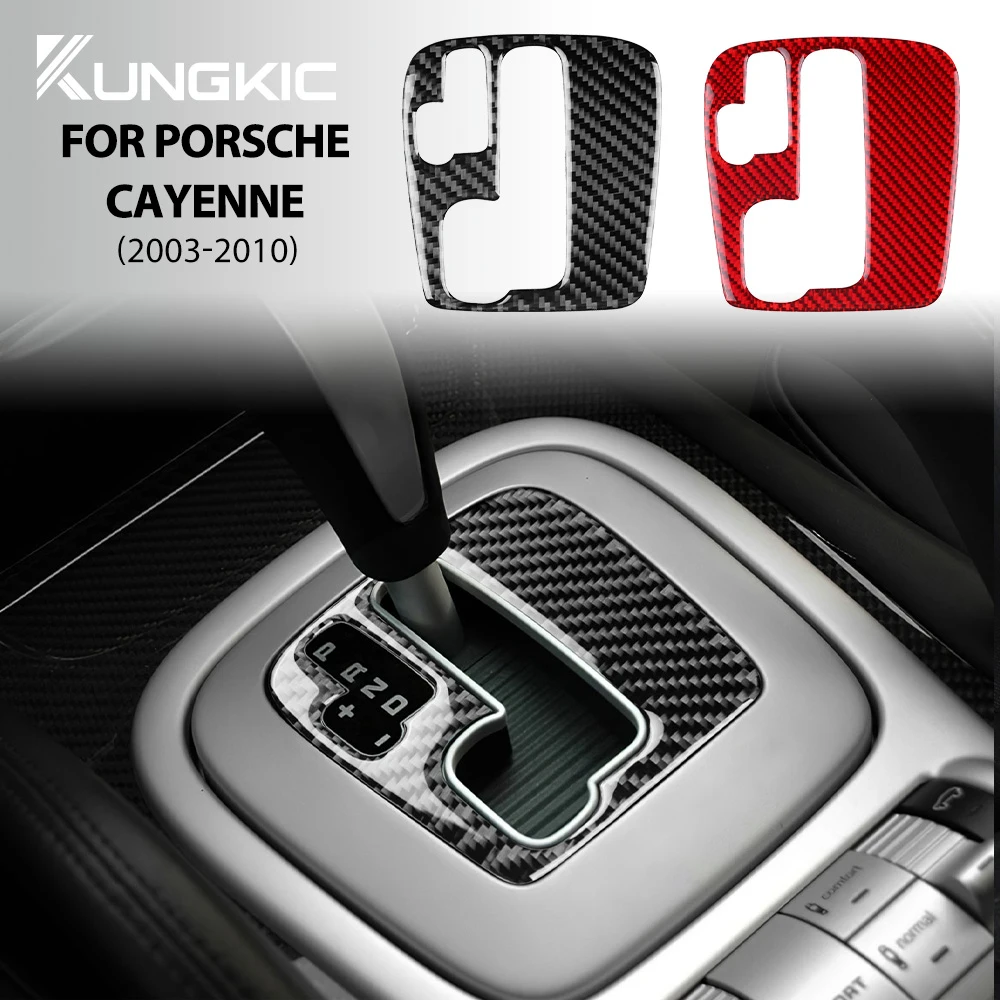 Real Soft Carbon Fiber Sticker For Porsche Cayenne 2003 2004 2005 2006 2007 2008 2009 2010 Automatic Gear Interior Accessories