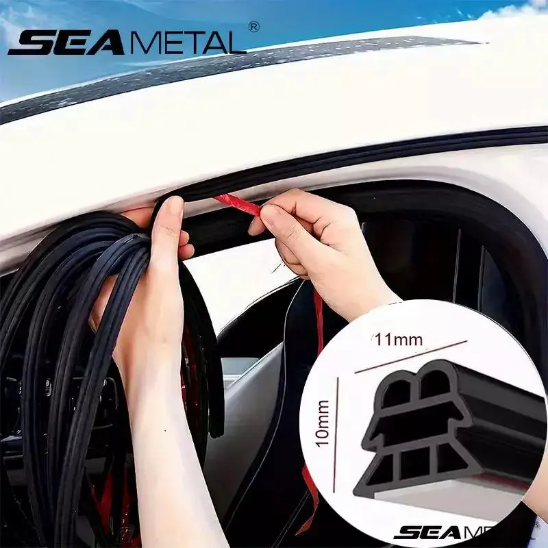 SEAMETAL 5/10/16M Car Door Seal Strips 3-Layer Rubber Auto Door Seal Strip Sound Insulation Weatherstrip for Car Accessories