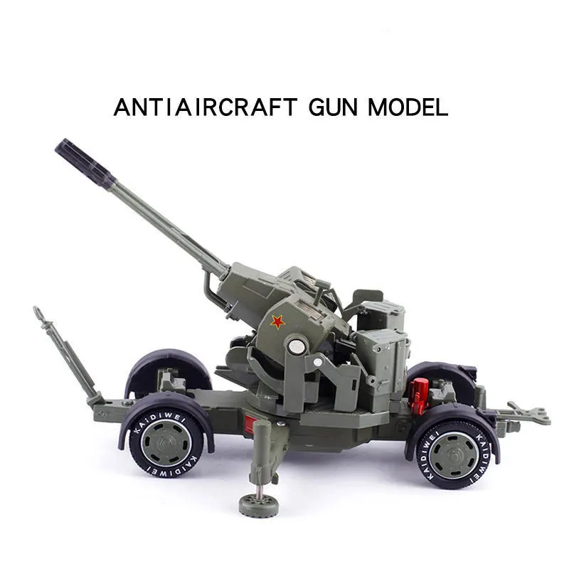 Modelo militar de aleación 1/35 para niños, pistola antiaérea, vehículo de lanzamiento de proyectiles, tanque de artillería de mortero, pistolas antiaeronaves, modelo de coche, Juguetes