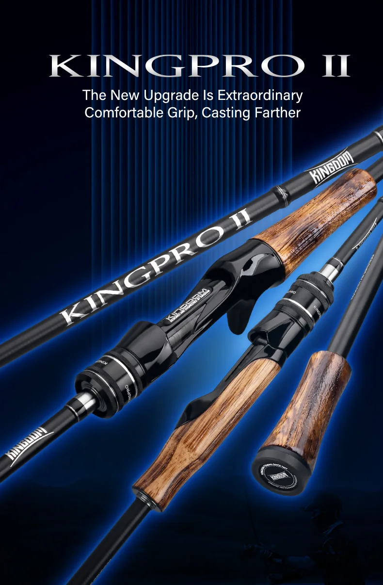 Kingdom Kingpro II Spinning Angelrute 1,8 m 1,98 m 2,1 m M ML L Power 2 Abschnitte Carbon Casting Angelrute für Bass Angeln – Detail 2