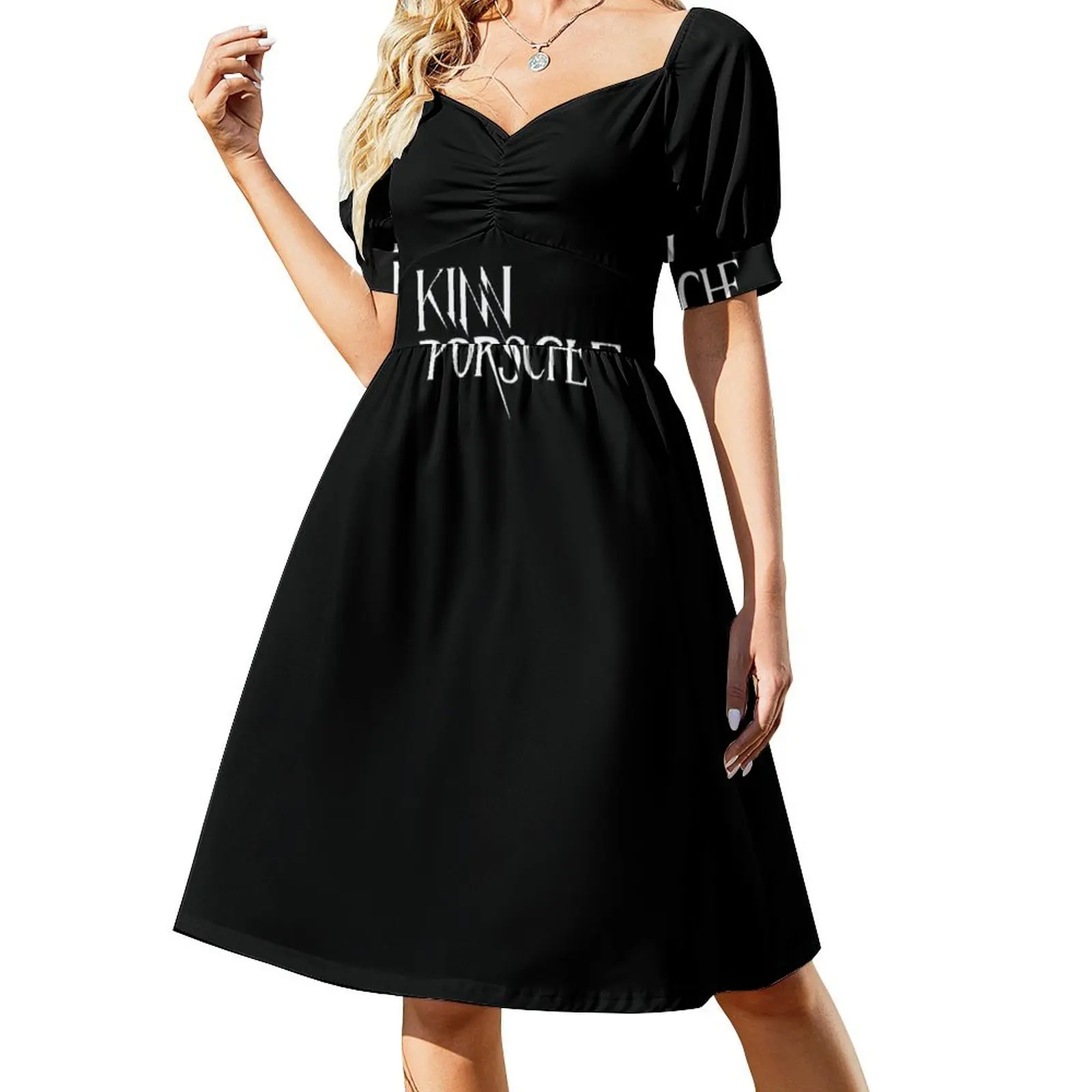 

KINNPORSCHE (WHITE) Short-Sleeved Dress dress party night Prom gown