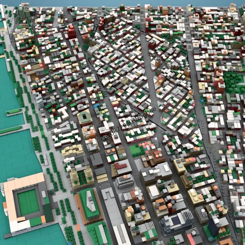 60958 قطعة مدينة الساخن بيع عرض الشارع Moc مدينة نيويورك السفلى مانهاتن نموذج لتقوم بها بنفسك الأفكار الإبداعية لعب اطفال التجمع لغز هدية #6