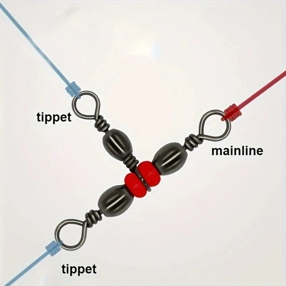 30 stücke 3 Weg Angeln Stecker Wirbel Snap Ring Mit Perlen Kreuz Linie Barrel Wirbel für Angelhaken Locken Linie angeln Zubehör – Detail 5