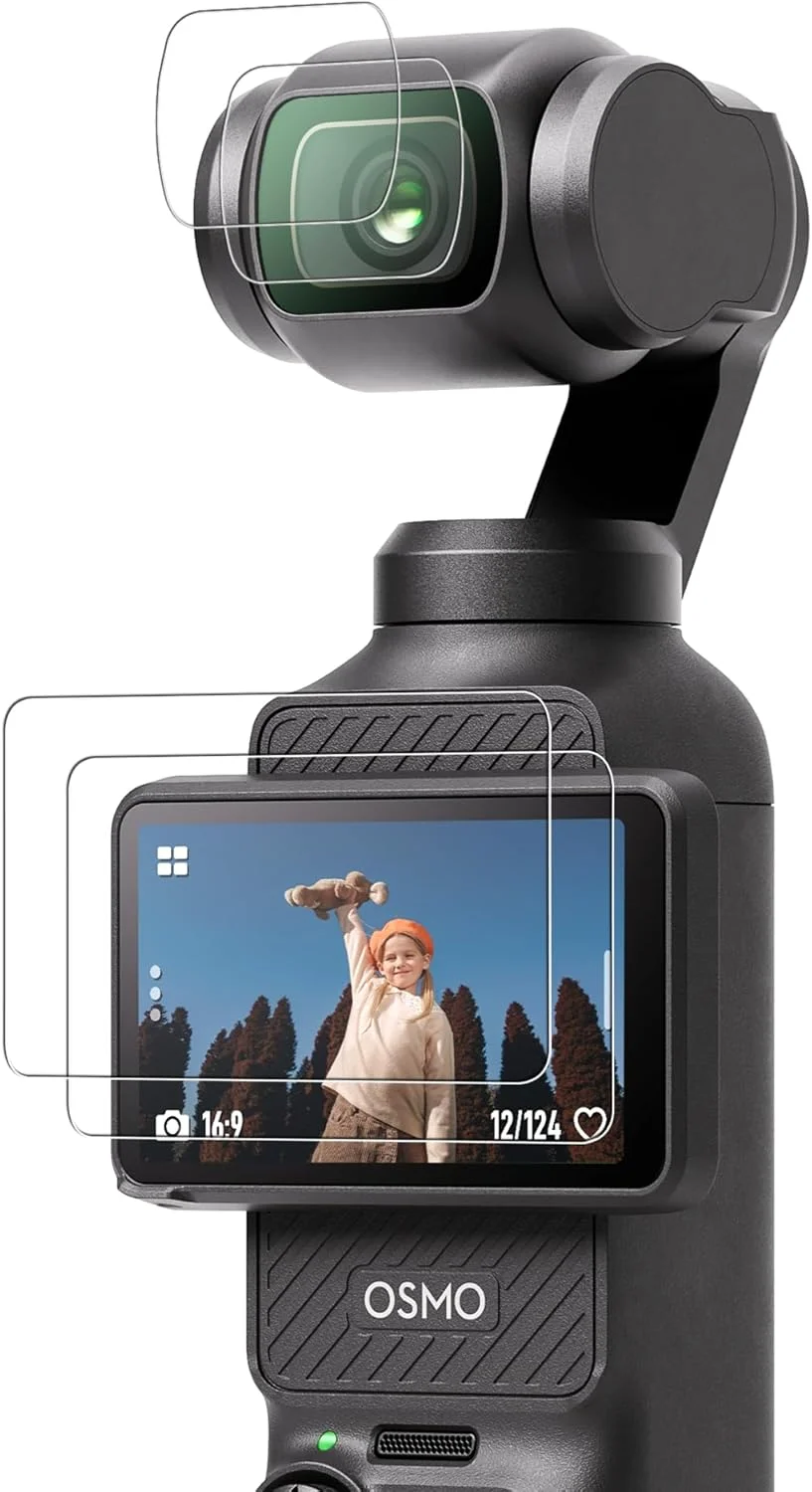 HD Tempered Glass Protector for DJI OSMO Pocket3/4 Camera Lens Screen Anti Scratch Clear Protective Film Replacement Accessories