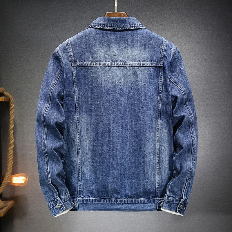 Coat Men Denim Coats Turn Down Collar Jackets Single Breasted Full Sleeve Vintage Y2k Streetwear Work Casual Jacket 2026 Spring