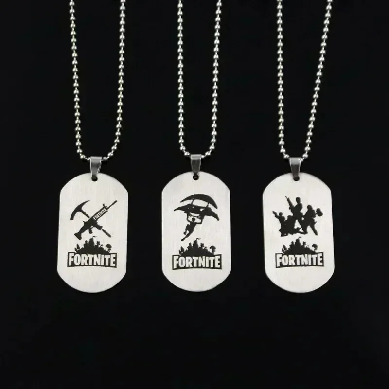 Game Fortnite Anime Necklace Stainless Steel Hang Tag Necklace Metal Crafts Fashion Pendant Accessories Dropshipping view 3