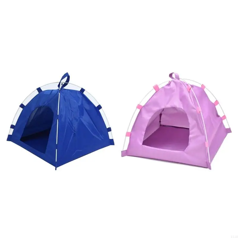 KX4B Camping Tent Dogs Bed Pet Teepee for Dogs Kennel Indoor Nest Removable