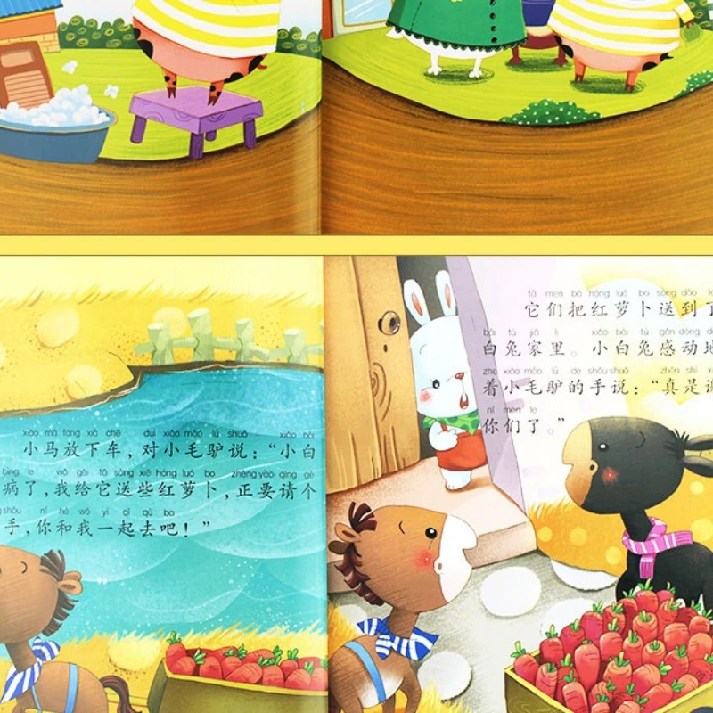 Bebé buenos hábitos 6 libros 3-6 años educación de la primera infancia iluminación desarrollo de buenos personajes para niños