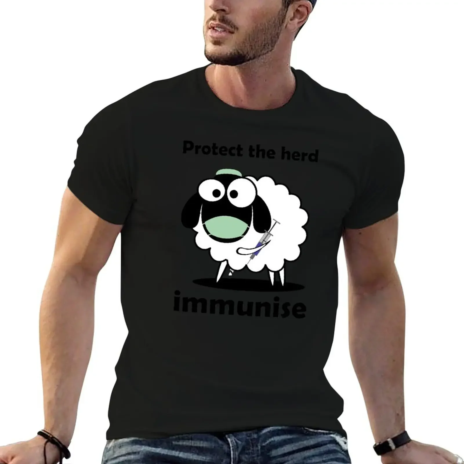 Protect the herd, immunise! T-Shirt cute tops summer clothes shirts graphic tee men