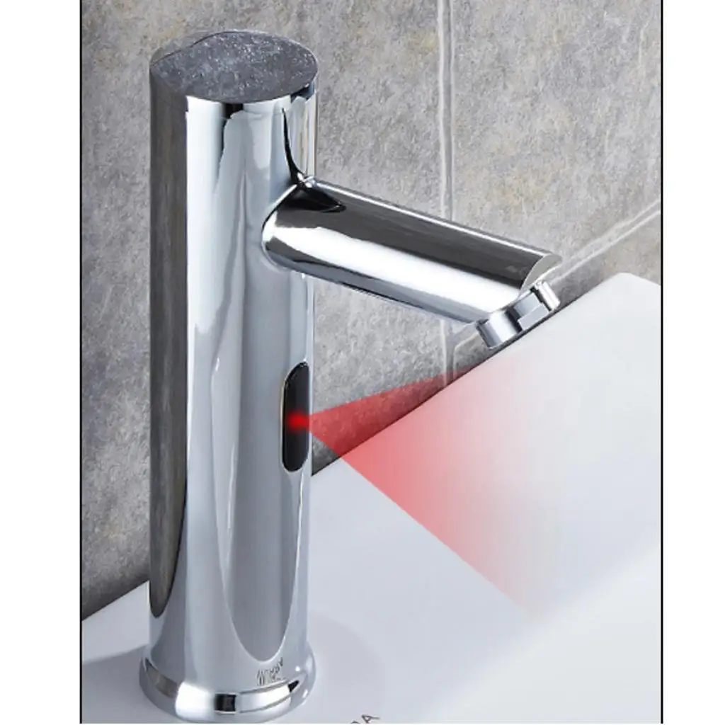 Manguera de grifo Sensor de agua de lavado Controlador de tornillo automático para aleación de cocina escolar - Plata