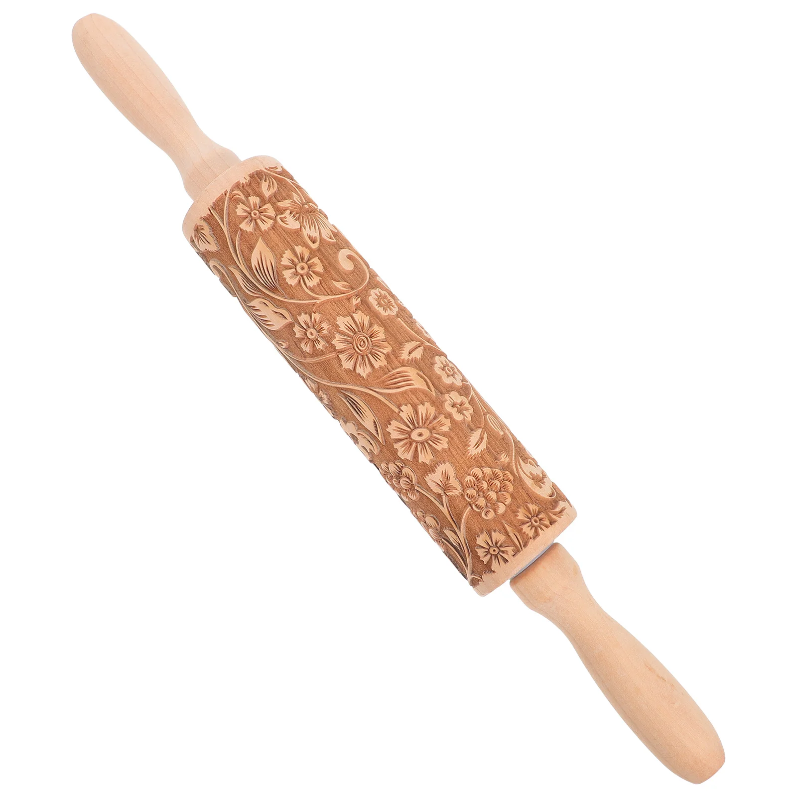 

Embossed Wooden Rolling Pin 3D Snowflake Flower Pattern For Fondant Dough Baking Pastry Christmas Decoration Tools Kitchen