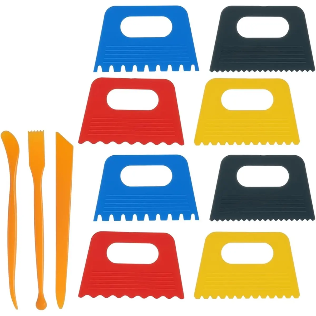 AA14 8PCS Plastic Paint Scraper Tool with 3PCS Scrapers, Paint Scrapers DIY Graffiti Oil Painting for Plaster for Texture Art