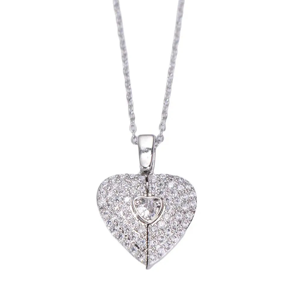 Titanium Steel Heart-shaped Necklace Heart Adjustable Opening Heart Pendant Opening and Closing INS Couple Love Locket