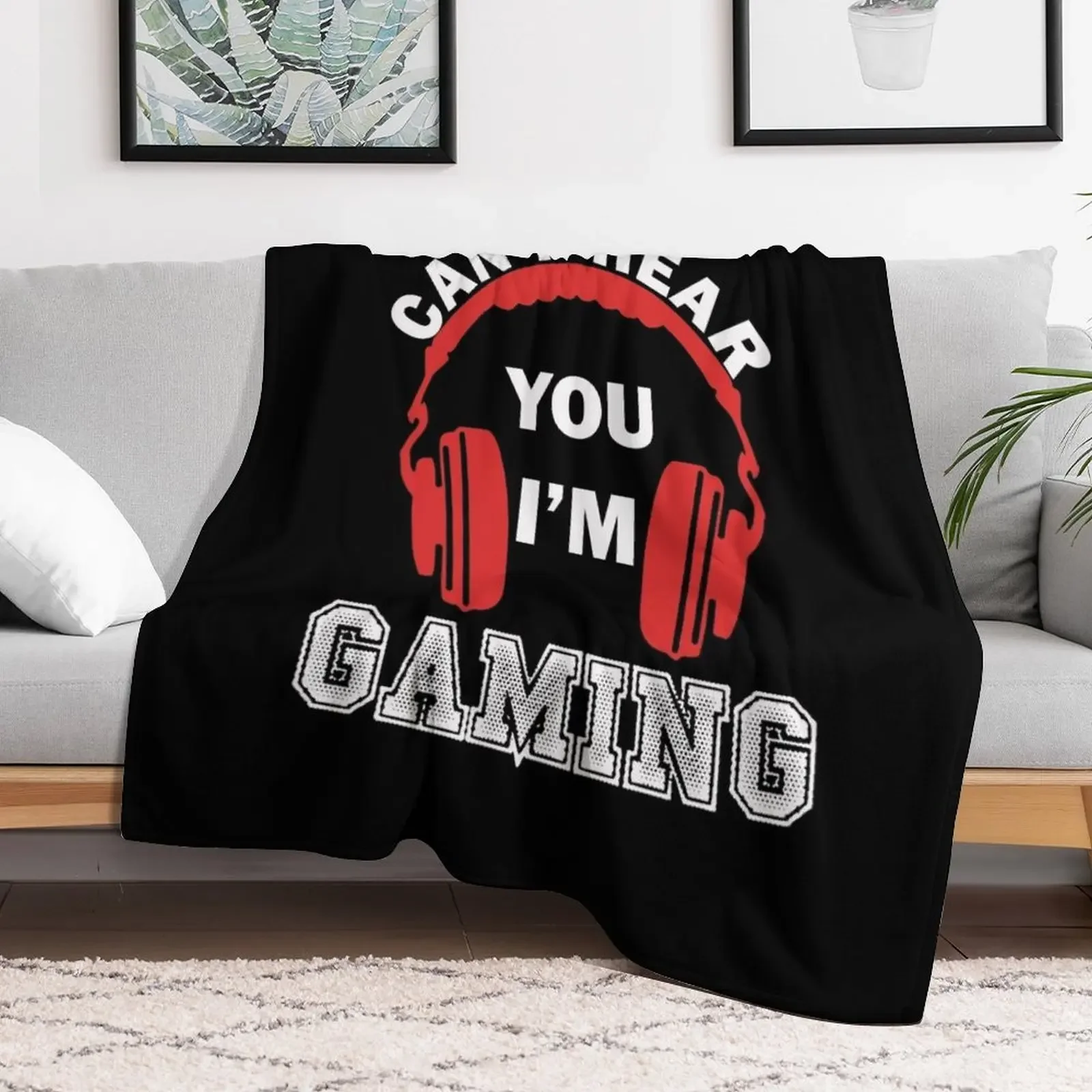 Video Gaming Gift Gamer Headset Design Throw Blanket Cute Beach Blankets