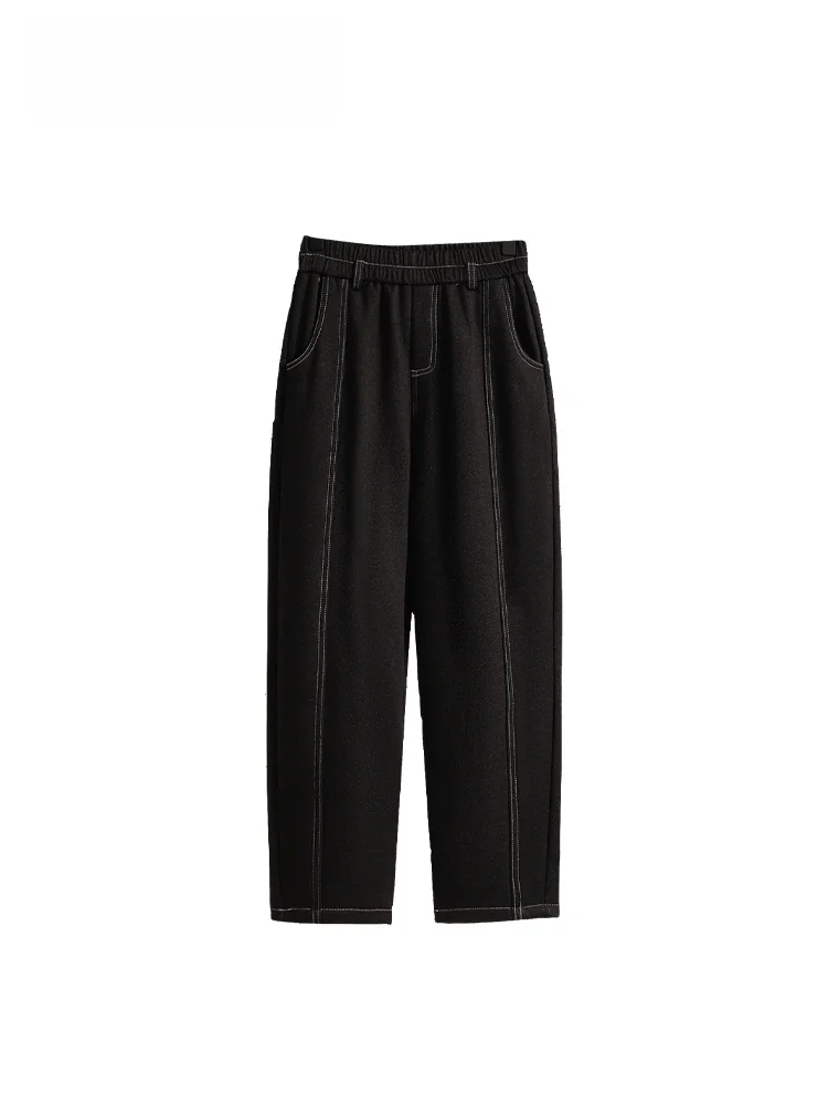 

High Waist Fleece Lined Straight Leg Pants plus Size Women's Loose Comfortable Fashionable Casual Trousers for plus Size