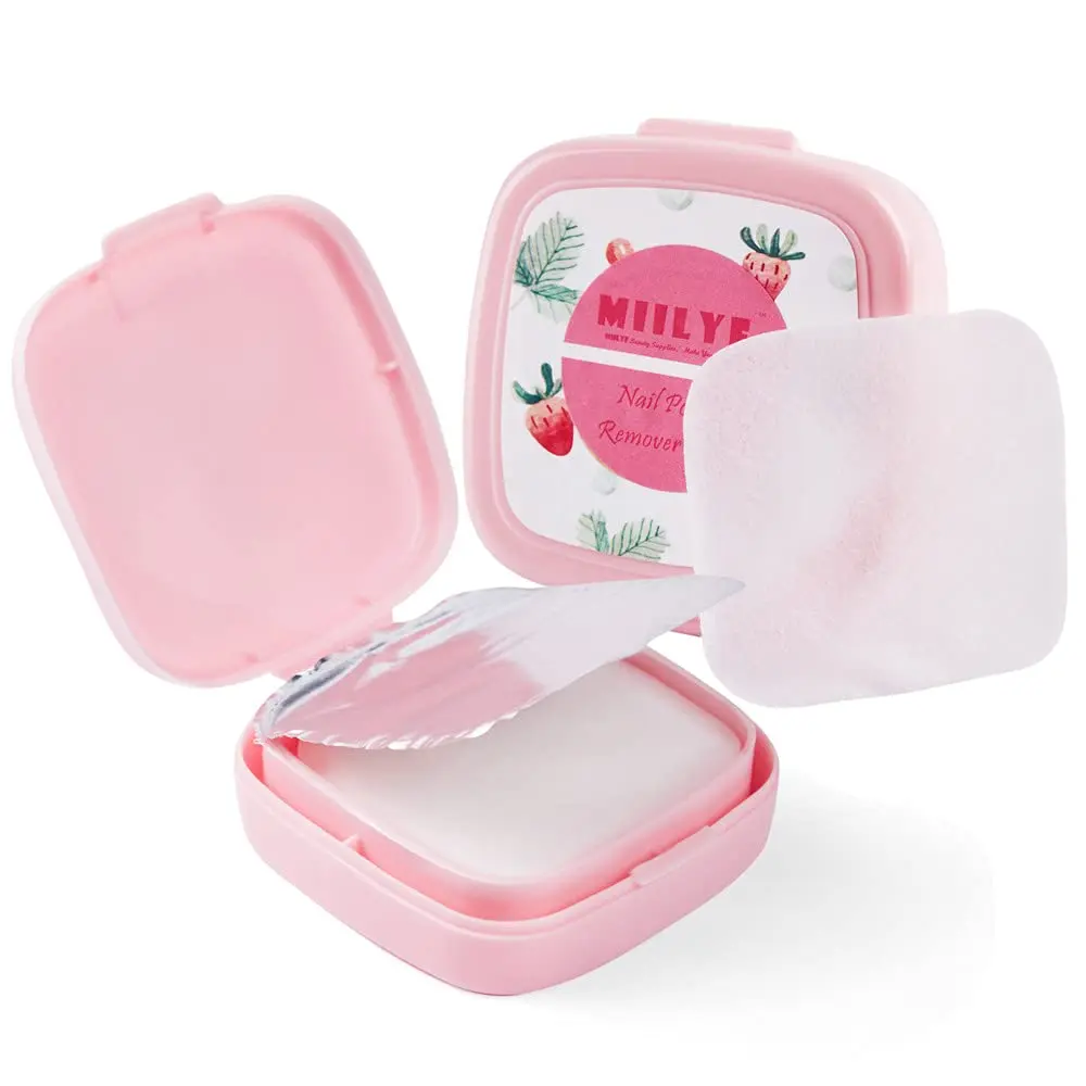 80 Pcs Nail Polish Remover Pads  Instant Removal, Lint Free, Travel Friendly