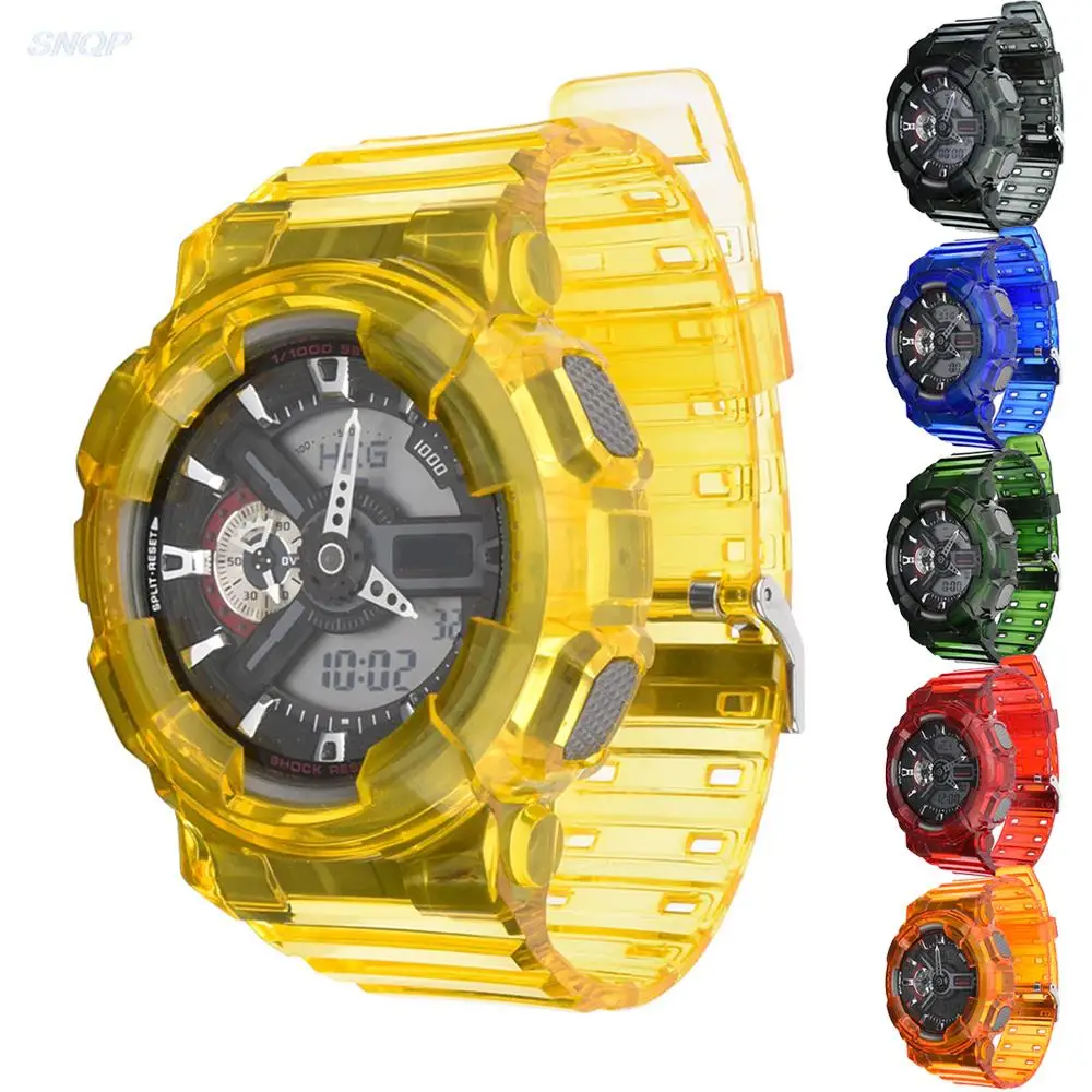 TPU Resin Case Strap for Casio G-SHOCK GA-100 GA-110 110GB GA-120/140 GD-100/110/120 GLS-100 GAX-100 Silicone Sport Band Bezel