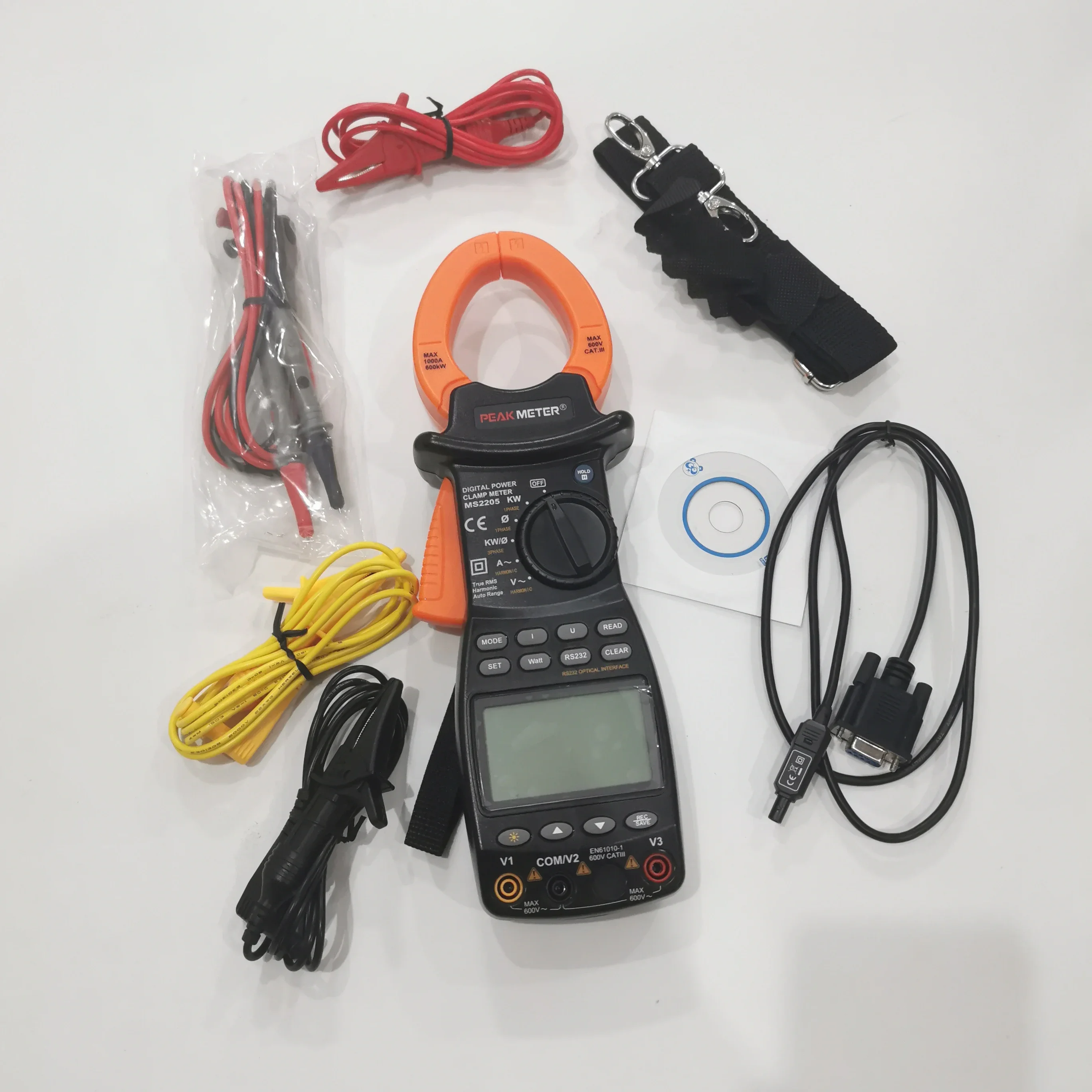 

MS2205 3 Phase Harmonic Power Clamp Meter Harmonic Power Tester with Rs232