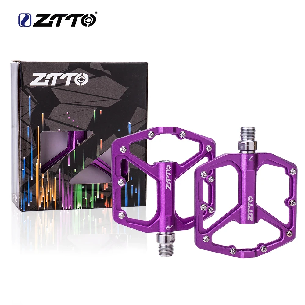 ZTTO Ultralight Flat Pedal  Aluminum Alloy AM Enduro Bike Non-slip Bearings 9/16 Thread For Gravel MTB Bike Riding Cycling Parts