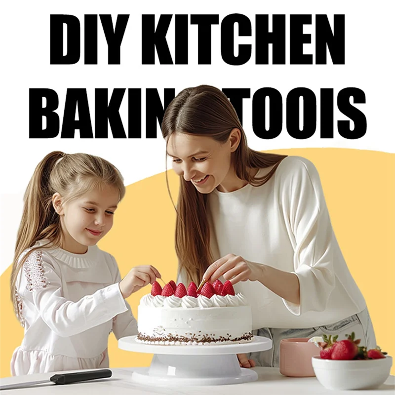 F-T 7-Piece Cake Making Tool Kit, Cake Turntable Combination Spatula Baking Tool Set