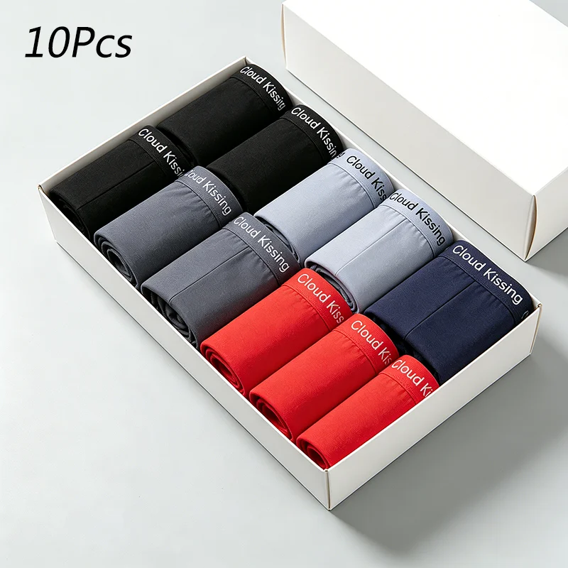 

Men's Underwear 10Pcs Cloud Kissing Briefs Breathable Soft Comfortable High Elastic Male Underpants For Jogging Running Cycling