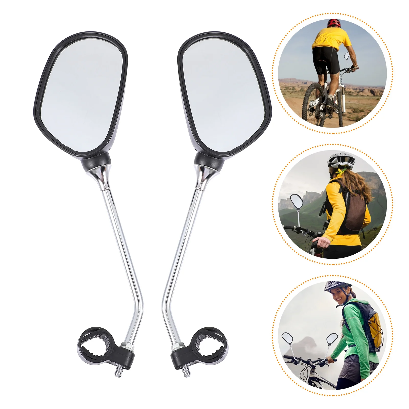 

1Pair Bike Rearview Mirrors Replaceable Compact Degree Adjustable Lens Perfect for Bicycles Scooters Safe Bike Mirror