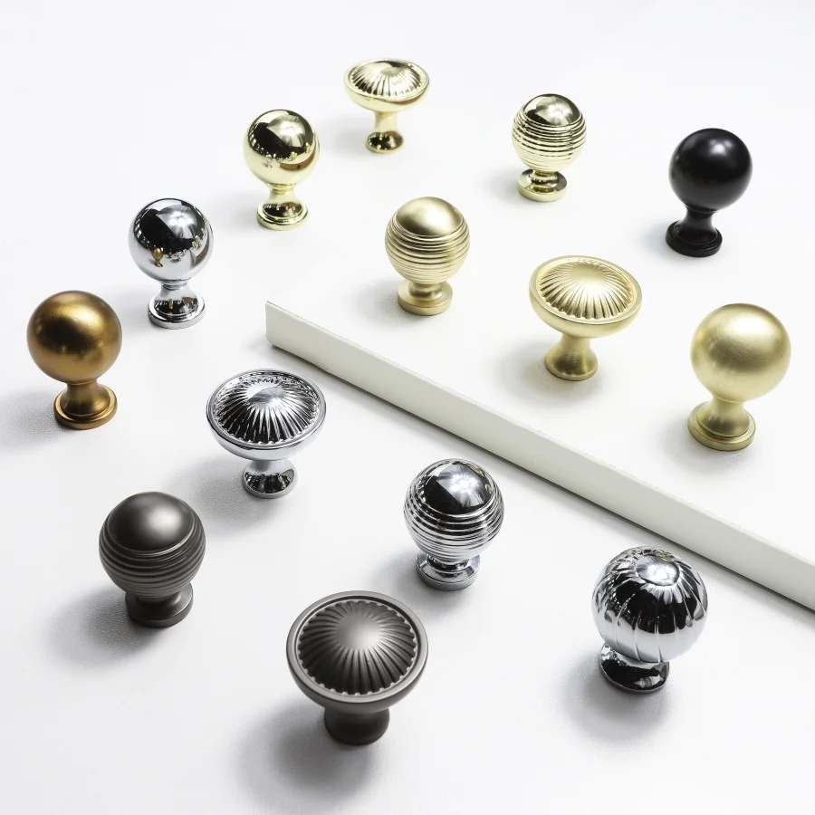 Furniture Handles Solid Round Cabinet Knobs Wardrobe Dresser Drawer Knobs Kitchen Cupboard French Style Door Handle Pulls
