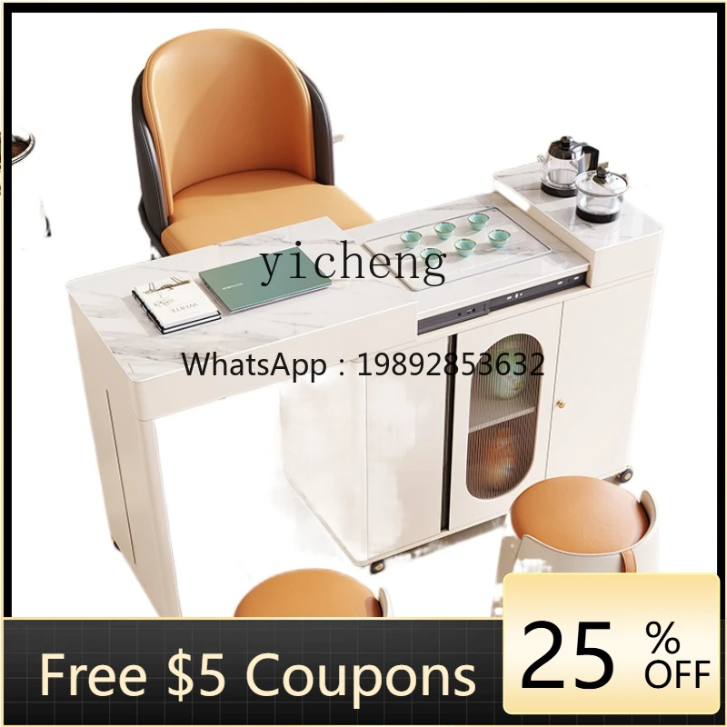

ZZ XL Movable Retractable Tea Table Combined Scented Tea Car Kettle Integrated Tea Table and Chair