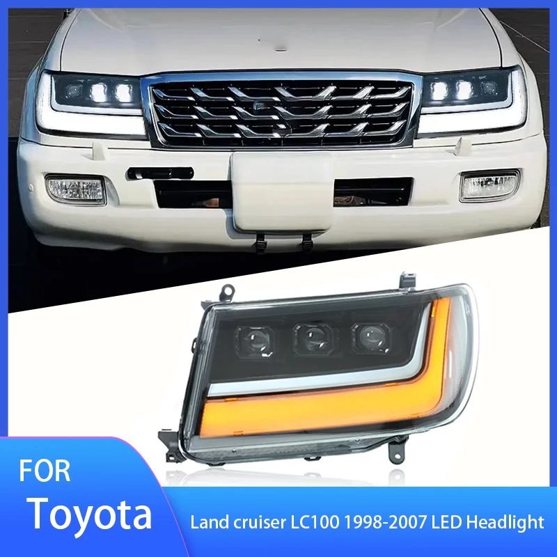 1 Pair LED Headlight For Toyota Land cruiser 100 lc100 fj100 1998-2007 car Accessories