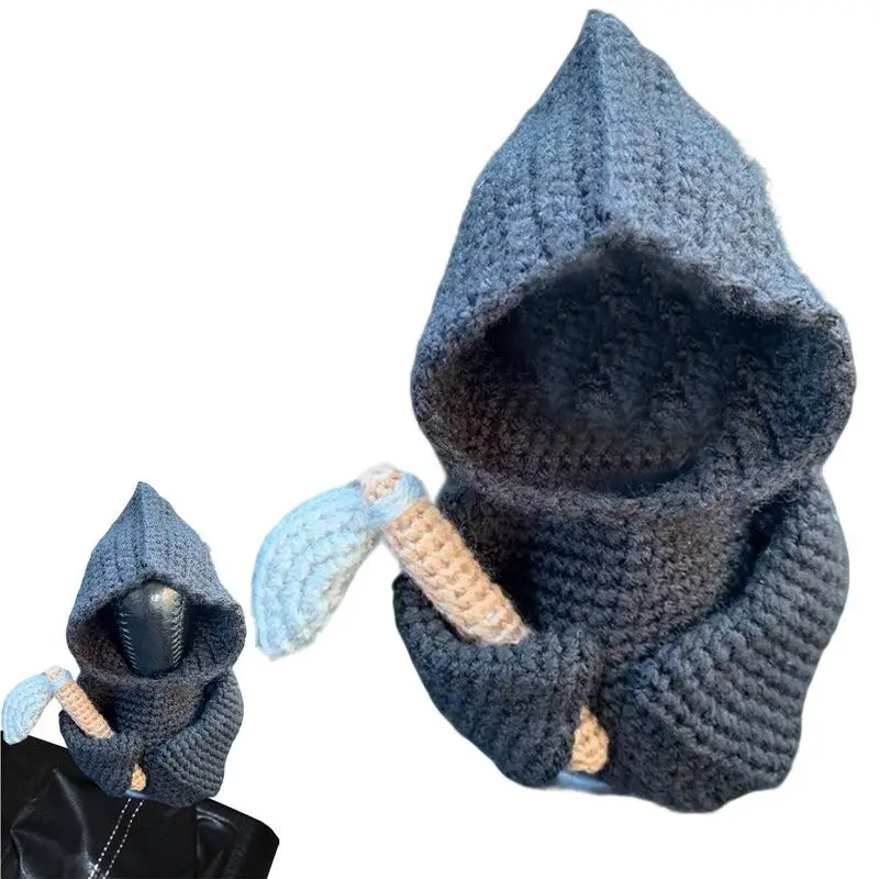 Knitted Death Car Gear Shift Hoodie Cover Shift Cover Gear Handle Decoration Manual Automatic Gear Shifter Hoodie Cover
