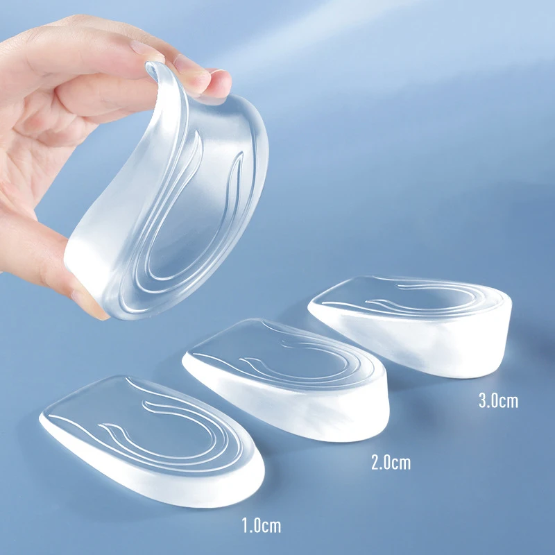 1Pairs Silicone Gel Height Increase Insole Heel Lifting Inserts Shoe Foot Care Protector Elastic Cushion Arch Support Unisex