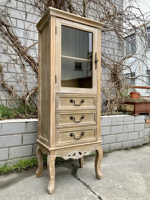 Foreign trade American country old carved figure acrylic storage cabinet