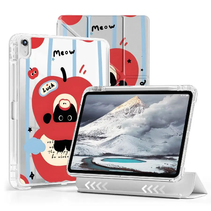 

Чехол для планшета iPad 11-го, 10-го, 9-го, 8-го, 7-го поколений, 12.9 дюймов, Mini 6, 7, Air 4, 5, M3, M2, M4, 11 дюймов Pro 2025, с держателем, Y-образный, мультяшный, милый