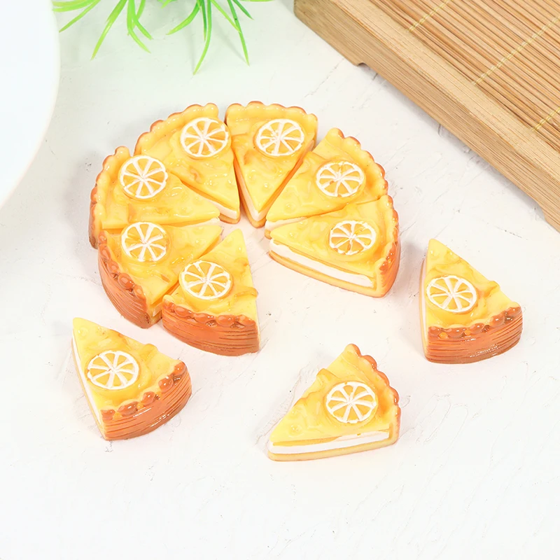 10PCS Dollhouse Miniature Resin Triangle Cakes Doll Simulation Mini Bakery Bread DIY Kitchen Accessories