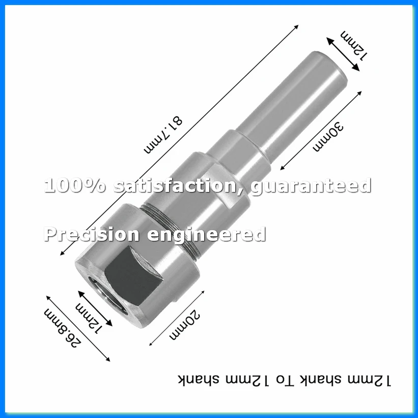 Router Bit Extension Rod Wood Milling Cutter Tool Holder Collet Engraving Machine Extension 12mm to 12mm-FS