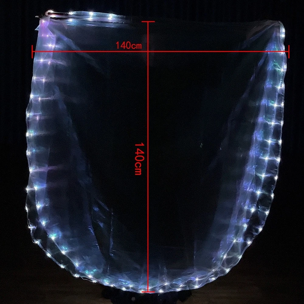Ruoru 1 قطعة 140*140 سنتيمتر اكسسوارات الرقص الشرقي Led أعلام العمل ل مرحلة الرقص الأداء الدعائم الثناء الرقص حفلة عيد الميلاد #3