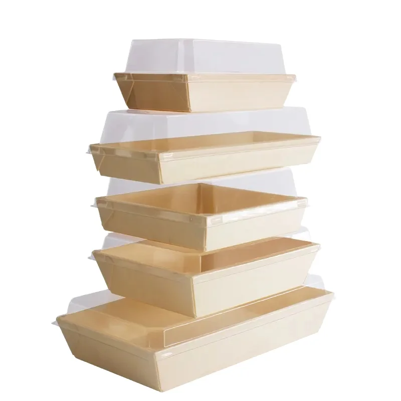 

Disposable Wooden Takeaway Food Gift Packaging Japanese Sushi Platter Boxes With Lid